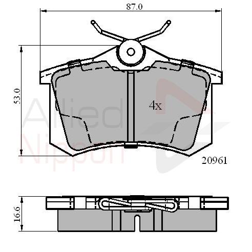 ADB0797 - ΣΕΤ ΔΙΣΚΟΦΡΕΝΑ ΟΠΙΣΘ. AUDI-SEAT-VW-CITROEN-PEUGEOT